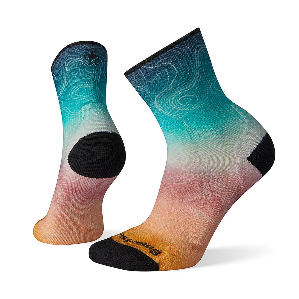 The North Face Socks Womens Australia - The North Face Smartwool Phd Outdoor Light Print Mid Crew Mu